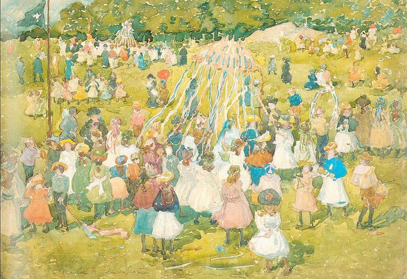 Maurice Prendergast May Day Central Park Norge oil painting art